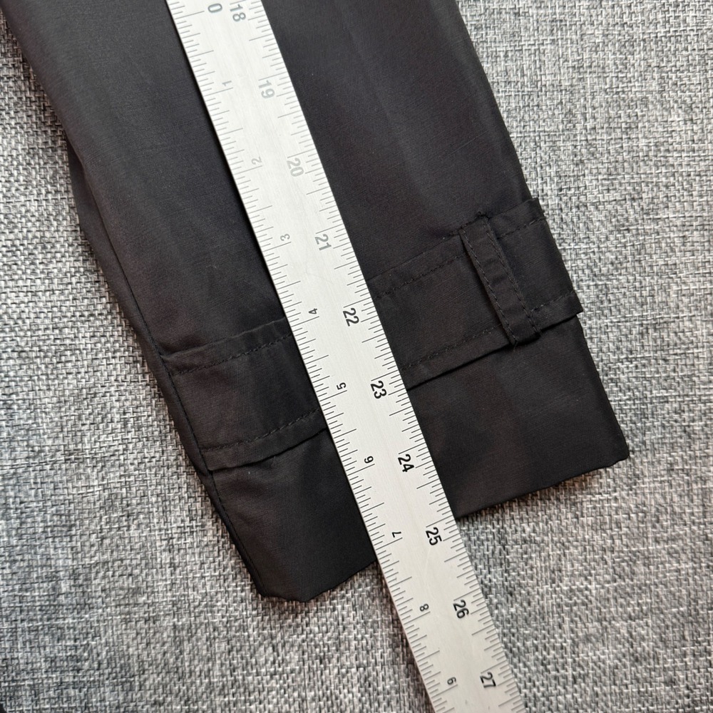 Women Kate Spade Trench Coat | Size S | Black Ruffle Hem Belted Jacket - Picture 11 of 13